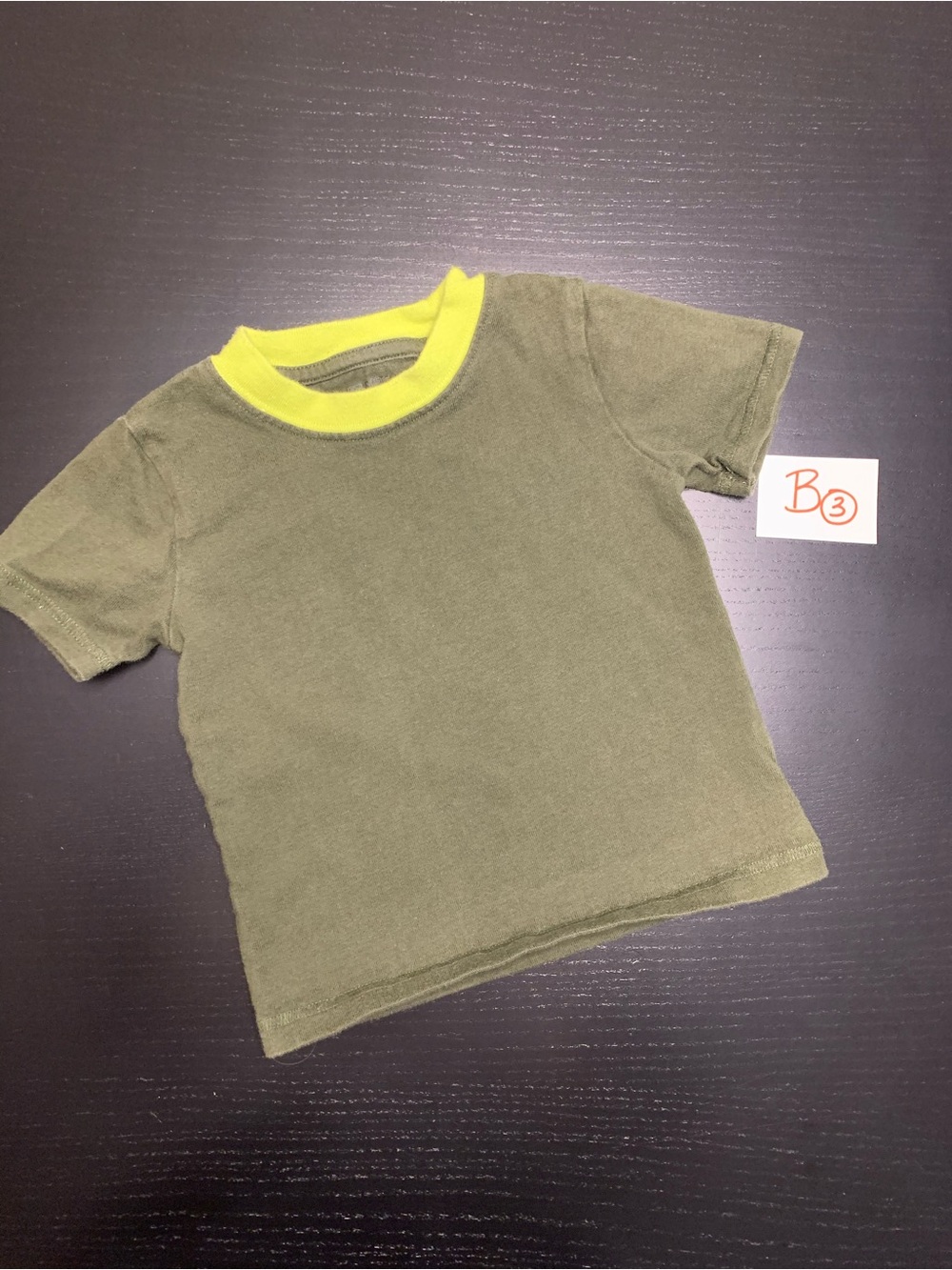 ⭐️2/$5.00⭐️ Gymboree 6-12m Olive Tee with Yellow Crew Neck
